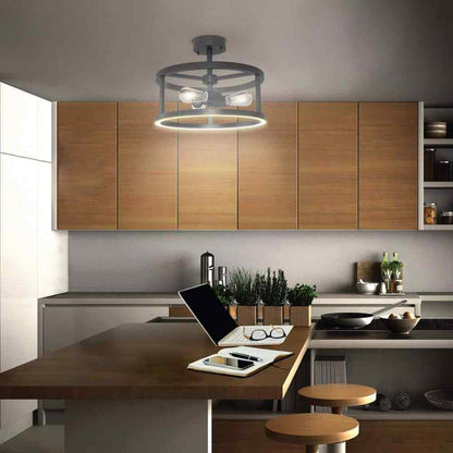 Feit Electric Katalyst 15 in. 3-Light Matte Black Color Selectable CCT LED