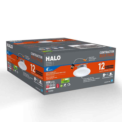HALO LTE 4 in. LED Recessed Trim 3000K Housing Required New Construction 12-Pack