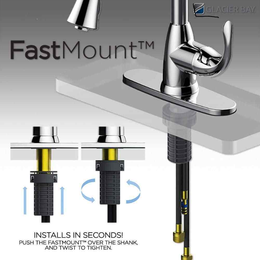 Glacier Bay Paulina One-Handle  Pull Down Sprayer Kitchen Faucet in Matte Black