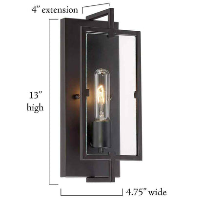 Home Decorators Kenton 4.75 in. 1-Light Matte Black Wall Mount Sconce Light
