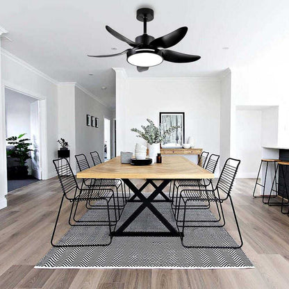 HKMGT 37.8 in. 5-Blade Smart Black Ceiling Fan w/ LED Light and Remote Control