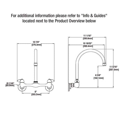 Glacier Bay Builders Double-Handle Wall Mount Standard Kitchen Faucet Chrome