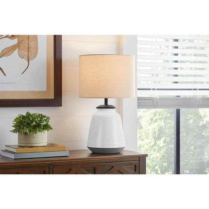 Hampton Bay Flynn 21.25 in. White Accent Lamp