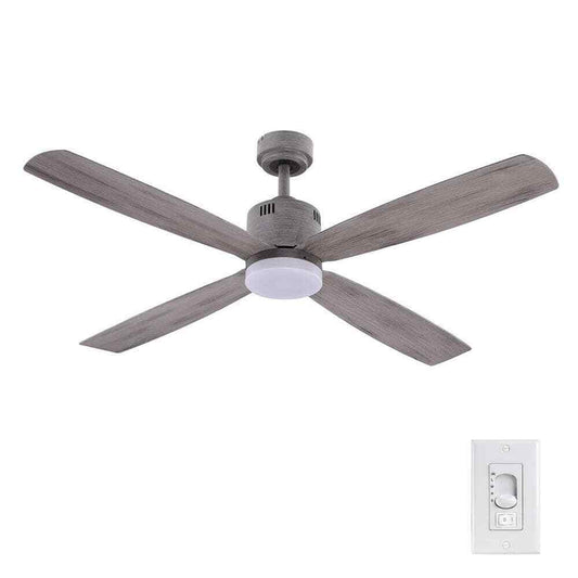 Home Decorators Kitteridge 52 in. LED Indoor Greywood Ceiling Fan w/ Light Kit