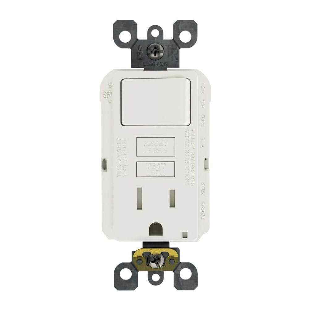Leviton 15 Amp 125-Volt Combo Self-Test Tamper-Resistant GFCI Outlet, white