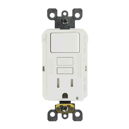 Leviton 15 Amp 125-Volt Combo Self-Test Tamper-Resistant GFCI Outlet, white
