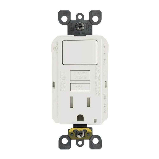 Leviton 15 Amp 125-Volt Combo Self-Test Tamper-Resistant GFCI Outlet, white