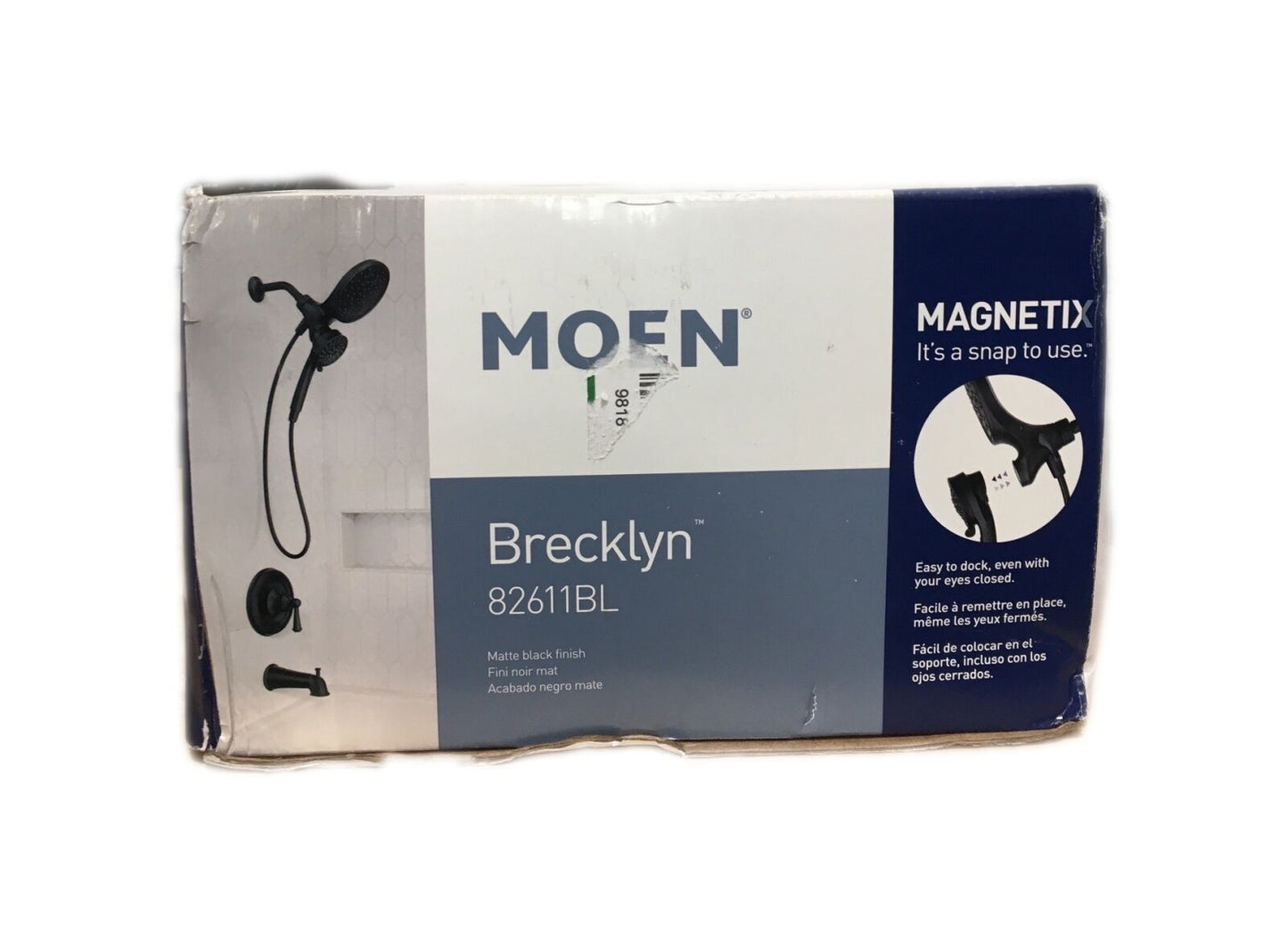 MOEN Brecklyn Single-Handle 6-Spray Tub and Shower Faucet Matte Black