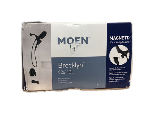 MOEN Brecklyn Single-Handle 6-Spray Tub and Shower Faucet Matte Black