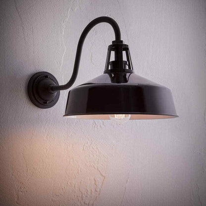 Progress Lighting Perry Court 1-Light Gloss Black Outdoor Wall Lantern