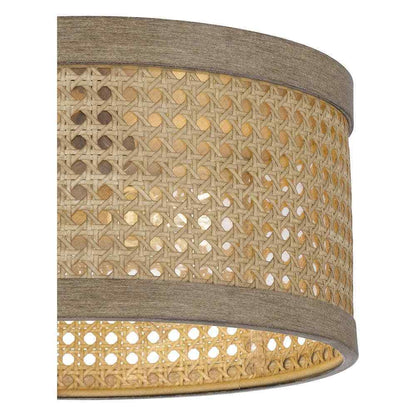 Home Decorators Collection Beau 11.88 in. 2-Light Natural Wood Flush Mount