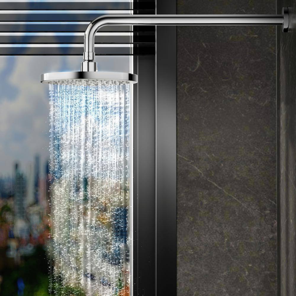 HOMLUX 4-Spray Patterns w/ 2.5 GPM 8 in. Wall Mount Dual Shower Head in Chrome
