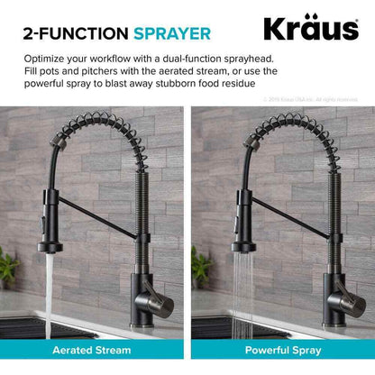 KRAUS Single Handle 18-Inch Pull Down Kitchen Faucet w/ Dual Function Spray Head