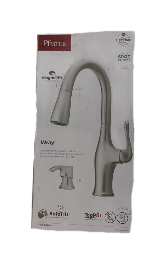 Pfister Wray Single-Handle Pull-Down Sprayer Kitchen Faucet w/Soap Dispenser SS