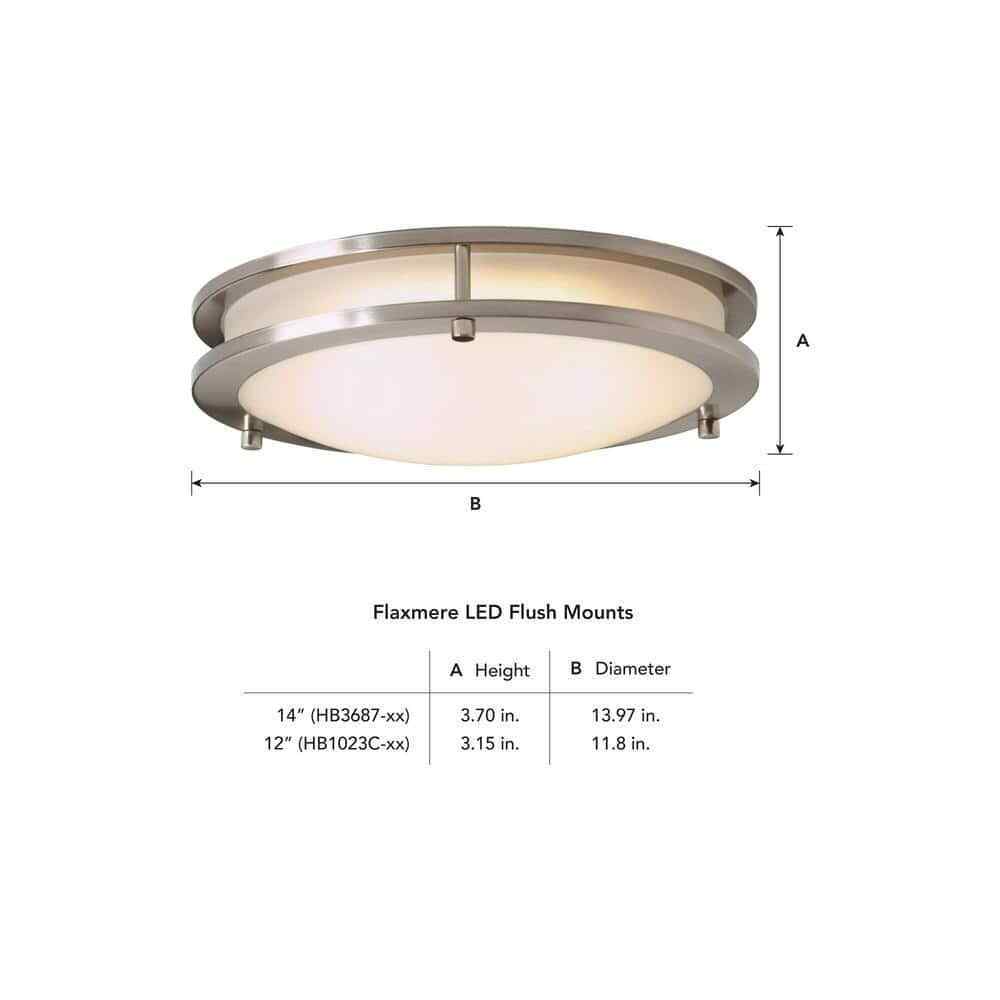 Hampton Bay Flaxmere 12 in. Dimmable Integrated LED Flush Mount Ceiling Light