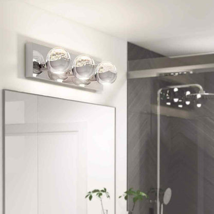 Artika Oracle 20 in. 3 Light Chrome Modern Integrated LED 5 CCT Vanity Light Bar
