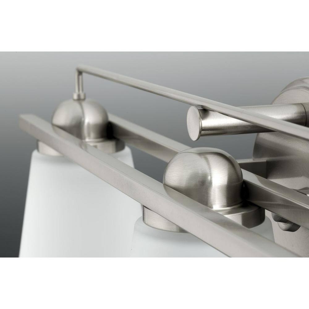 Progress Lighting Flight Collection Brushed Nickel Etched Glass Vanity Light