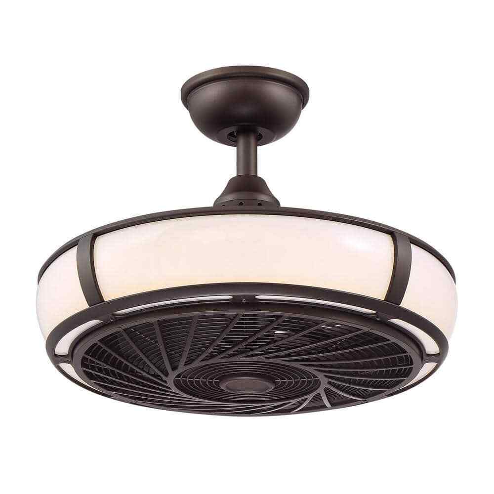 Home Decorators Tuilene 21 in. Integrated LED Espresso Bronze Ceiling Fan