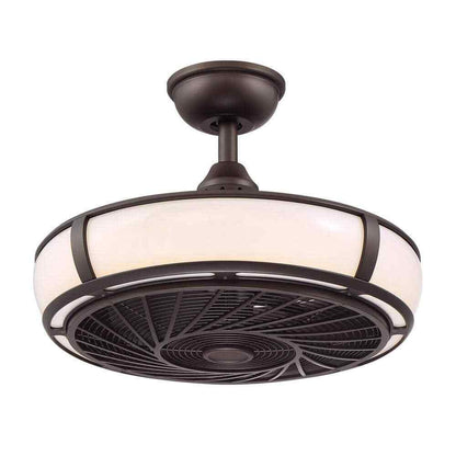 Home Decorators Tuilene 21 in. Integrated LED Espresso Bronze Ceiling Fan