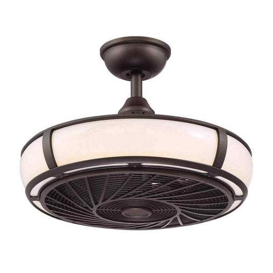 Home Decorators Tuilene 21 in. Integrated LED Espresso Bronze Ceiling Fan