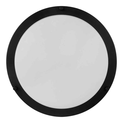 Hampton Bay Flaxmere Matte Black Dimmable LED Flush Mount Ceiling Light w/ Shade