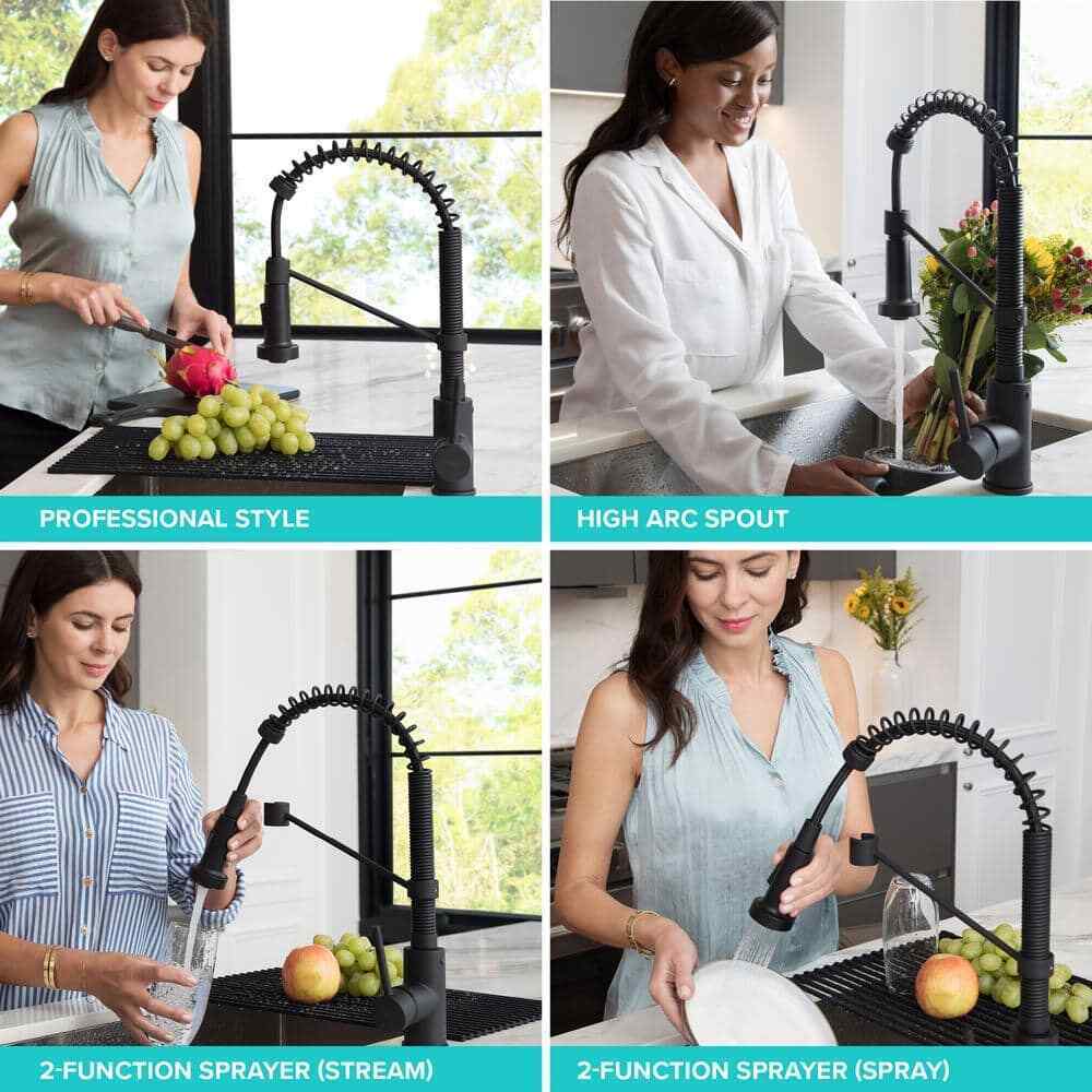 KRAUS Bolden Pull Down Sprayer Kitchen Faucet w/ Dual Function Sprayhead