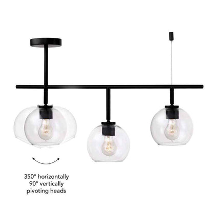 Globe Electric 2.3 ft. 3-Light Matte Black Fixed Track Lighting Kit 91002804