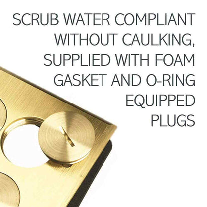 Legrand Pass Seymour Slater Brass 2-Gang Floor Box w/ Tamper-Resistant Outlet