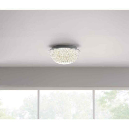 Home Decorators Ellis Place Chrome LED Round Flush Mount Modern Ceiling Light