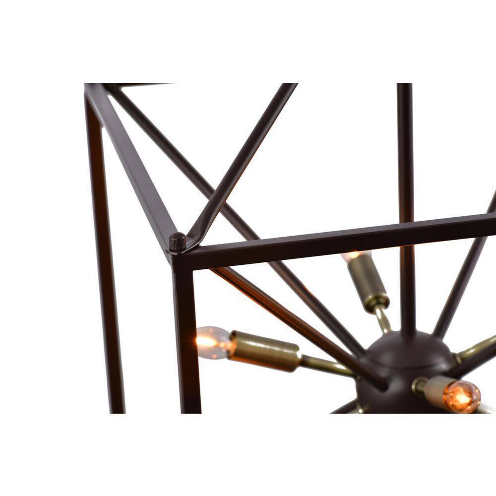 LAZZUR Touques 16 in. 8-Light Modern Matte Oil Rubbed Bronze Pendant