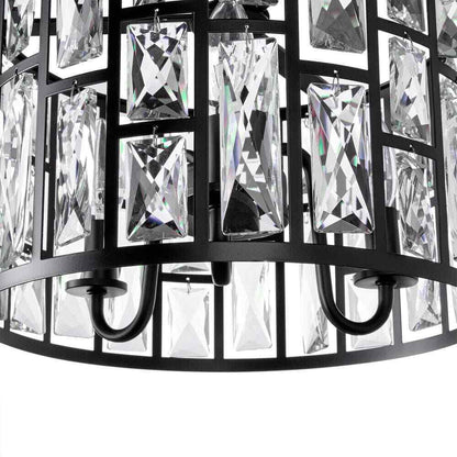 Home Decorators Kristella 12.5 in. 3-Light Matte Black Semi Flush Mount Light