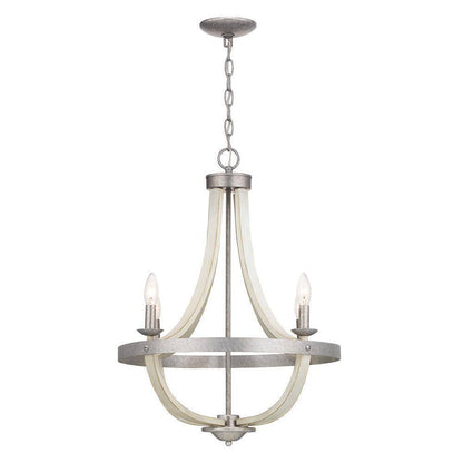 Home Decorators Keowee 21 in. 4-Light Silver Coastal Farmhouse Cage Chandelier