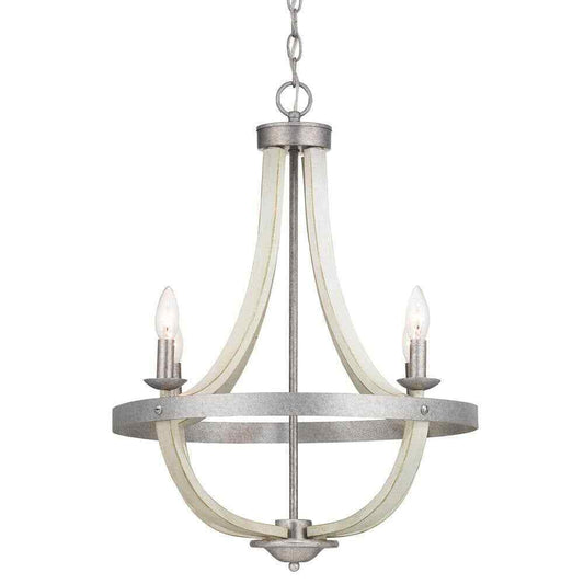 Home Decorators Keowee 21 in. 4-Light Silver Coastal Farmhouse Cage Chandelier