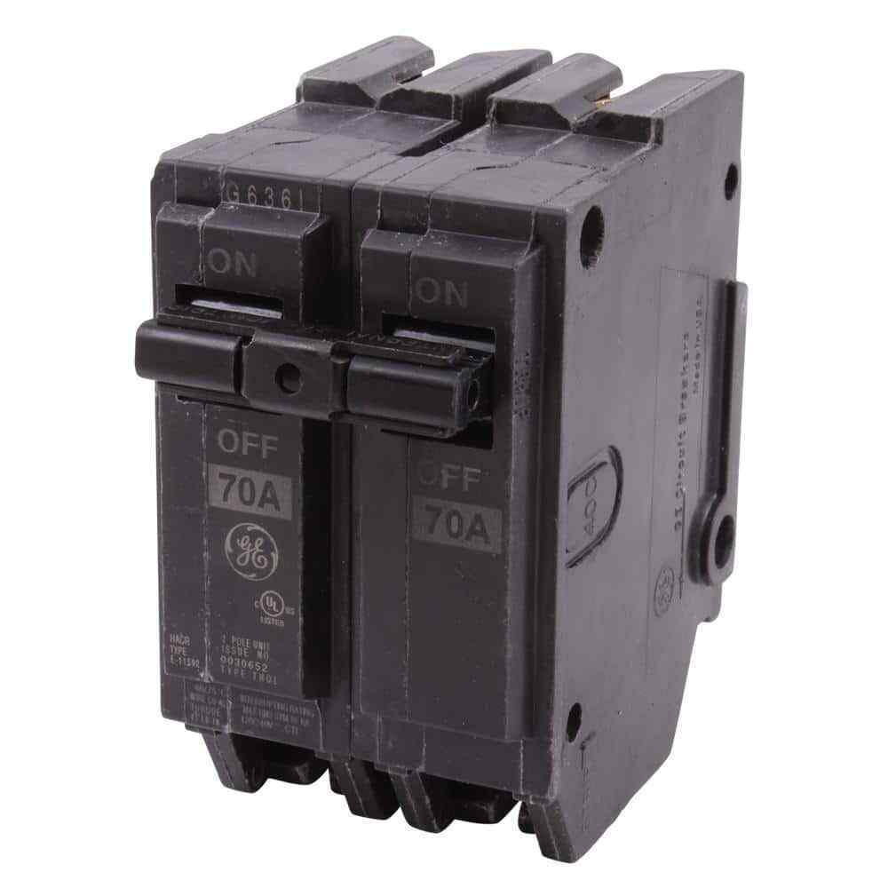 GE THQL2170P Double Pole Circuit Breaker, 70 Amp, 120/240V