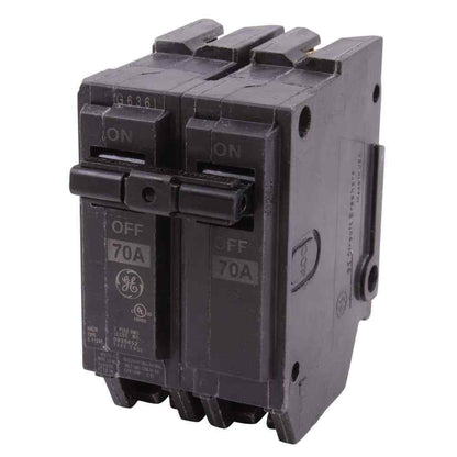 GE THQL2170P Double Pole Circuit Breaker, 70 Amp, 120/240V