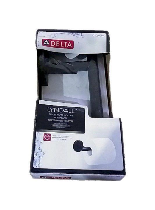 Delta Lyndall Single Post Toilet Paper Holder in Matte Black LDL50-MB