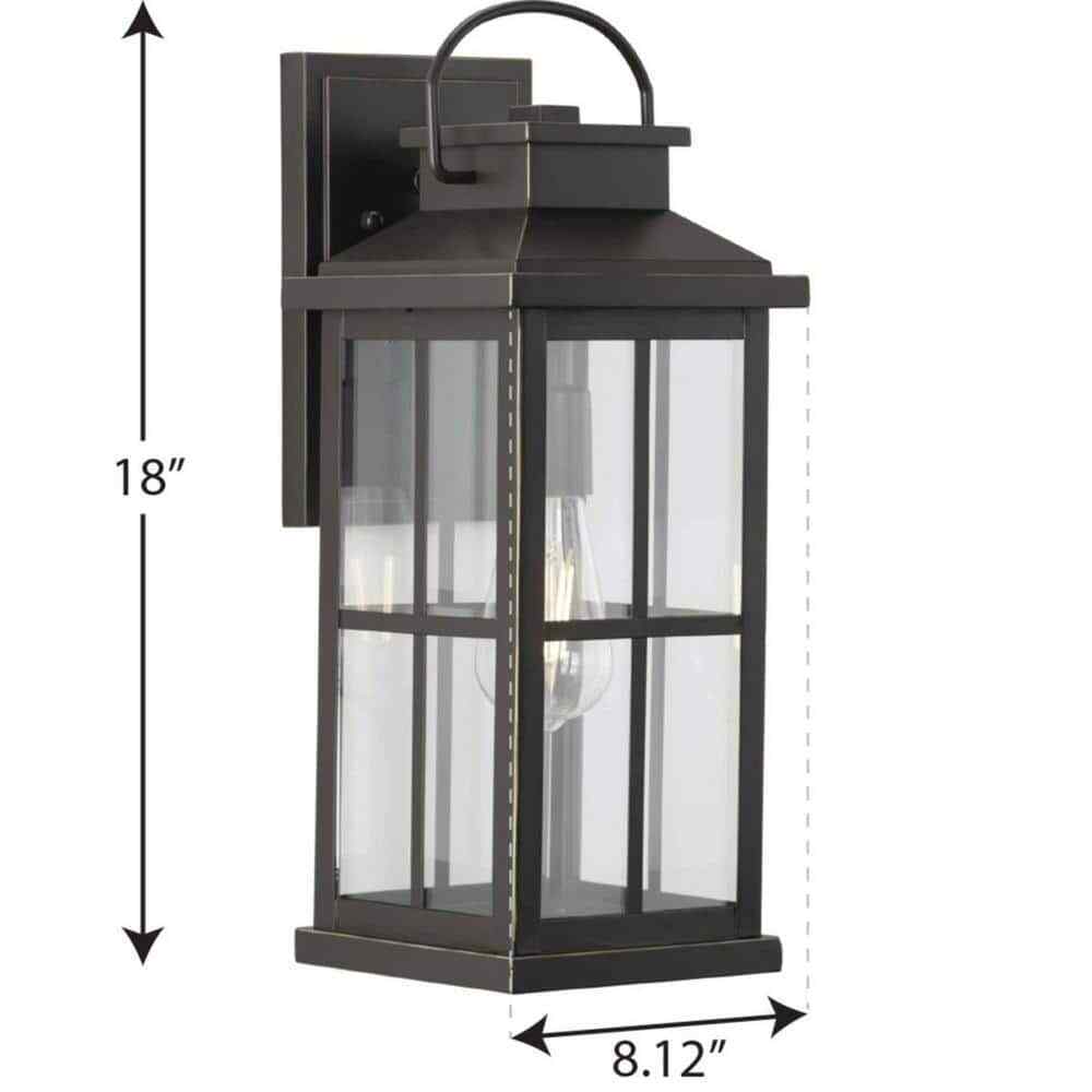 Progress Lighting Williamston 7 in. Antique Bronze Clear Glass Wall Lantern
