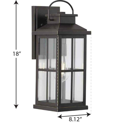 Progress Lighting Williamston 7 in. Antique Bronze Clear Glass Wall Lantern