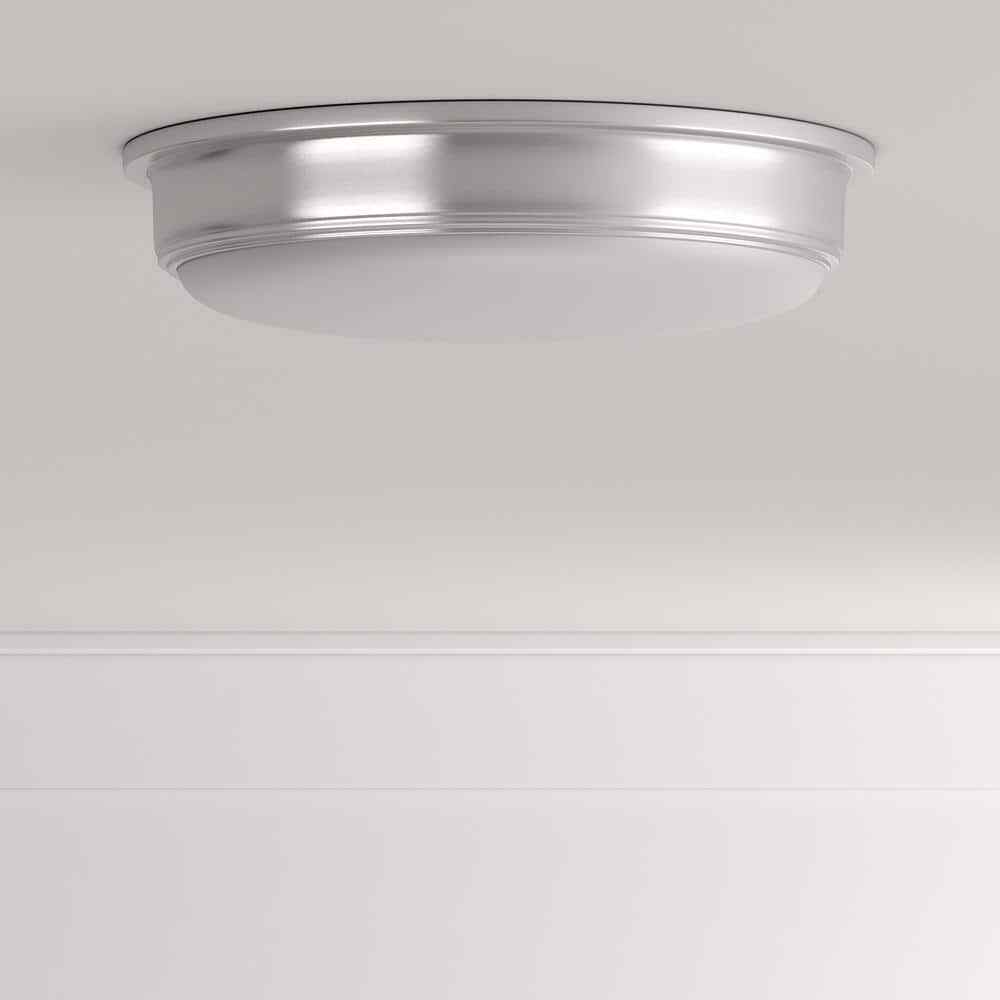 Hampton Bay Savannah 13 in. Brushed Nickel Selectable LED Flush Mount IKE8091L-5