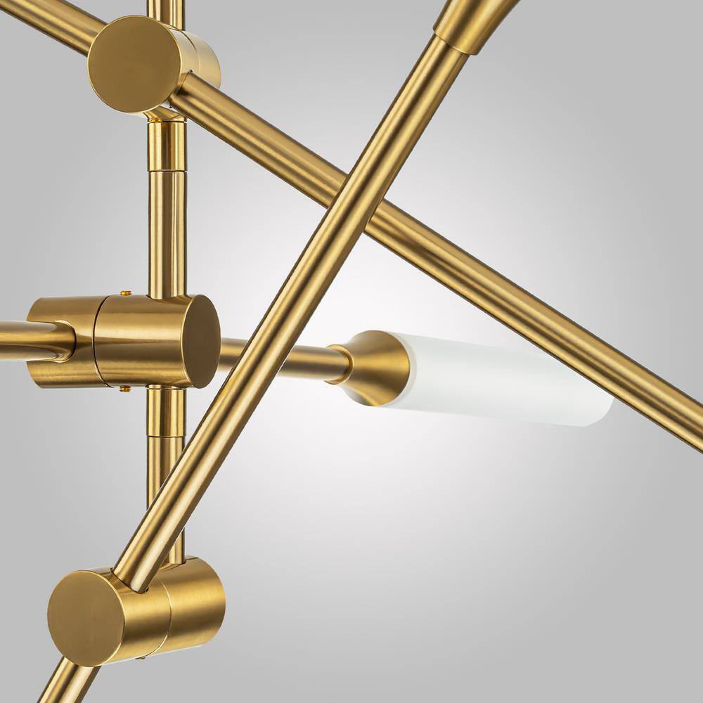 RRTYO Sumler 6-Light Integrated LED Gold Linear Sputnik Chandelier 8101000004863