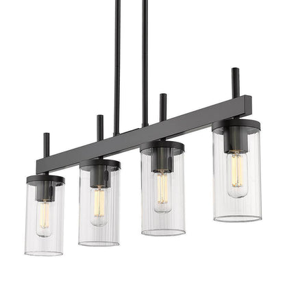 Golden Lighting Winslett 4-Light Matte Black Linear Pendant