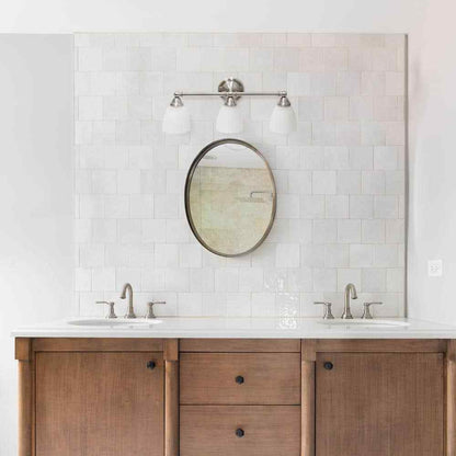 Simple Designs 25 in. Brushed Nickel Classic 3-Light Wall Mounted Vanity