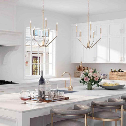 Uolfin 5-Light Transitional Chandelier Pendant Light for Kitchen Bedroom