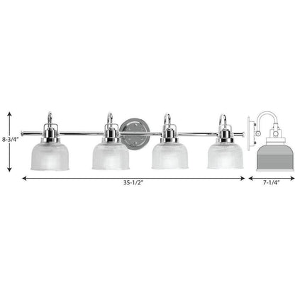 Progress Lighting Archie Polished Chrome Clear Glass Bathroom Vanity Light