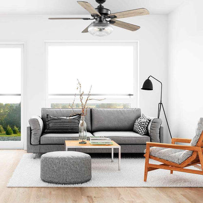Home Decorators 52 in. Rimgate Indoor Matte Black LED Ceiling Fan w/ Remote