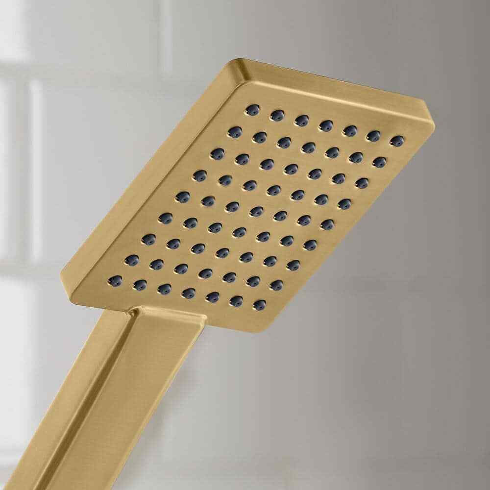 Glacier Bay Modern Dual Wall Mount Fixed and Handheld Shower Heads Matte Gold
