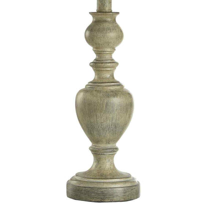 StyleCraft 25 in. Distressed Table Lamp with Gray/Cream Hardback Fabric Shade