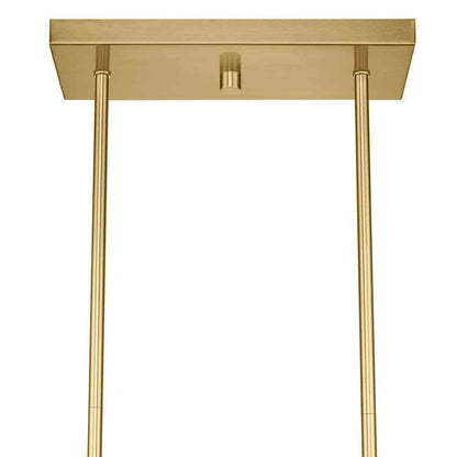 Hampton Bay Regan Brushed Gold Industrial Linear Chandelier  Clear Glass Shades