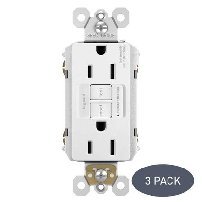 Legrand radiant 15 Amp 125-Volt Tamper Resistant GFCI Duplex Outlet White 3-Pack