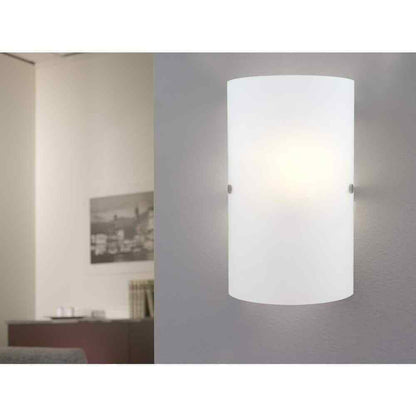 Eglo Troy 3 3 in. W x 11.8 in. H 1-Light Matte Nickel Wall Sconce w/ Glass Shade